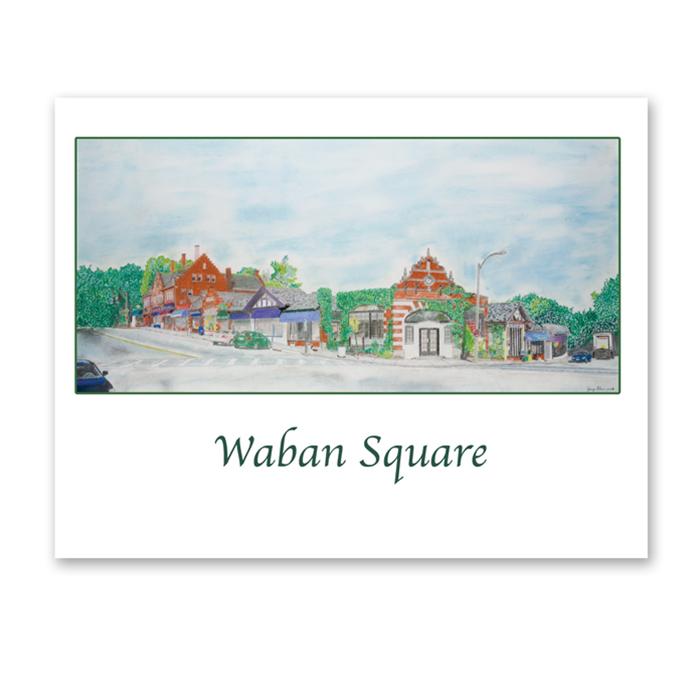 Greeting Card Of Waban Square In Massachusetts by Jerry Cohen